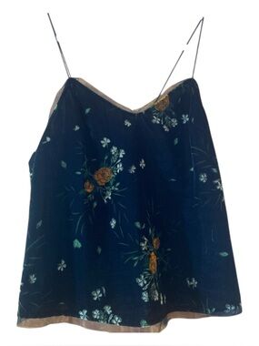 Zara Velvet Floral Cami Top Sheer Mesh Y2K Grunge Size S